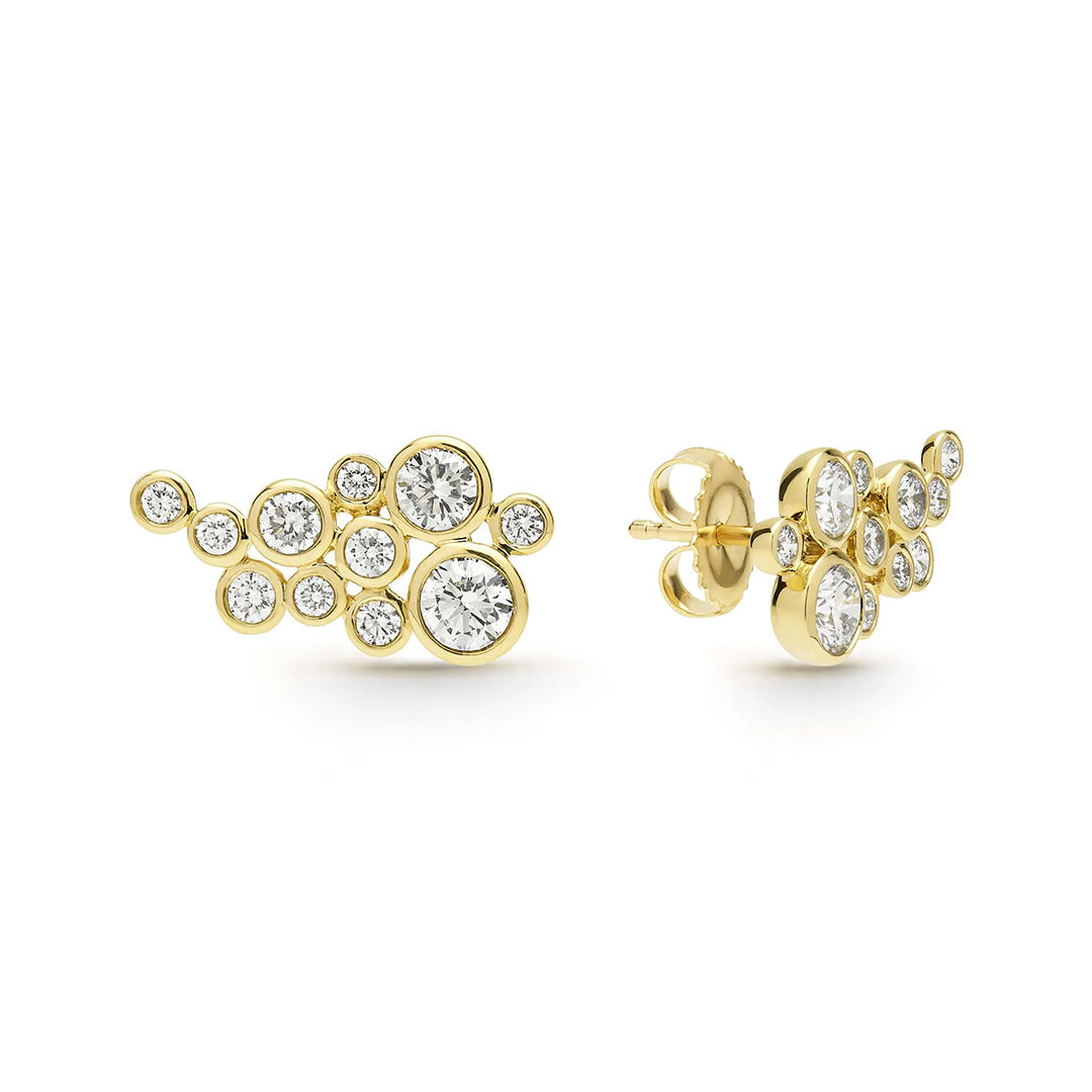 LAGOS 18K Yellow Gold Diamond Cluster Earrings