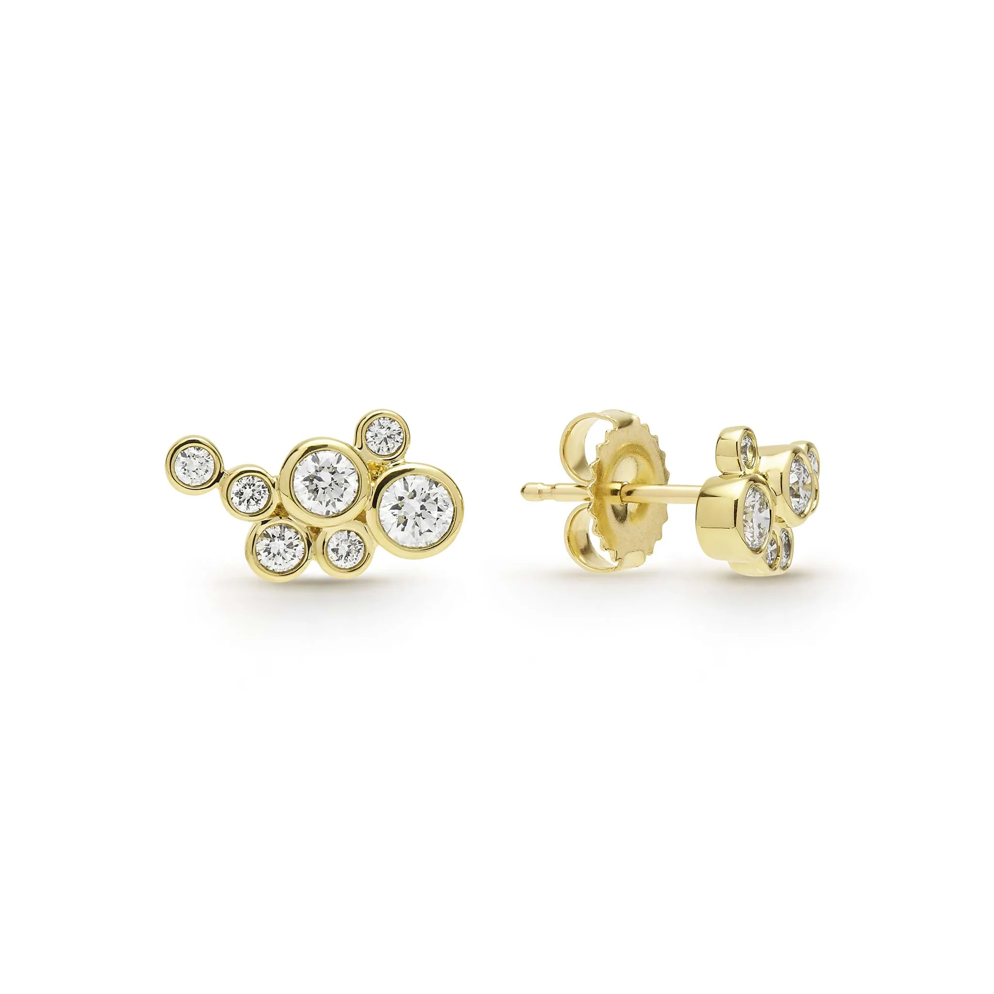 LAGOS 18K Yellow Gold Diamond Cluster Earrings