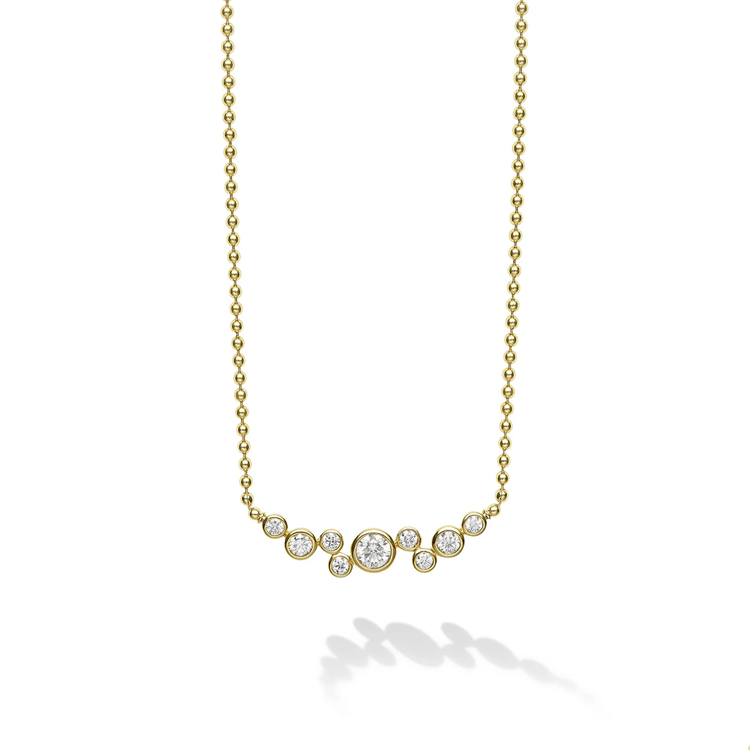 LAGOS 18K Yellow Gold Diamond Cluster Necklace