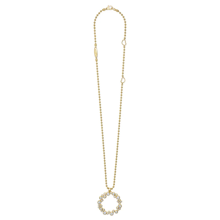 LAGOS 18K Yellow Gold Diamond Large Circle Necklace