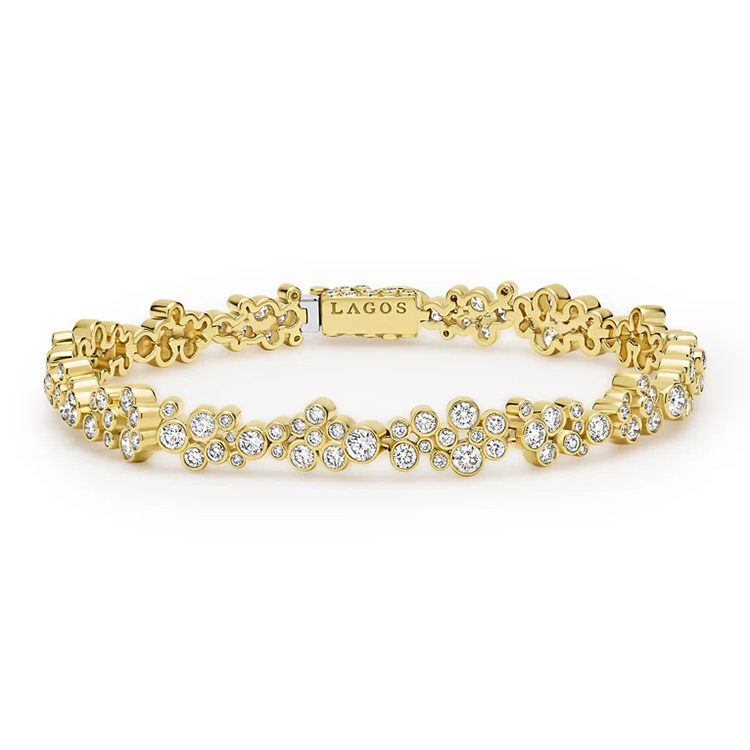 LAGOS 18K Yellow Gold Diamond Cluster Tennis Bracelet