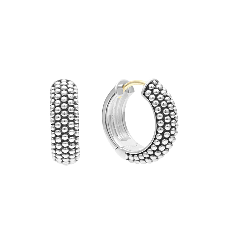 LAGOS Sterling Silver Caviar Huggie Hoop Earrings