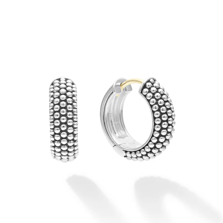 LAGOS Sterling Silver Caviar Huggie Hoop Earrings