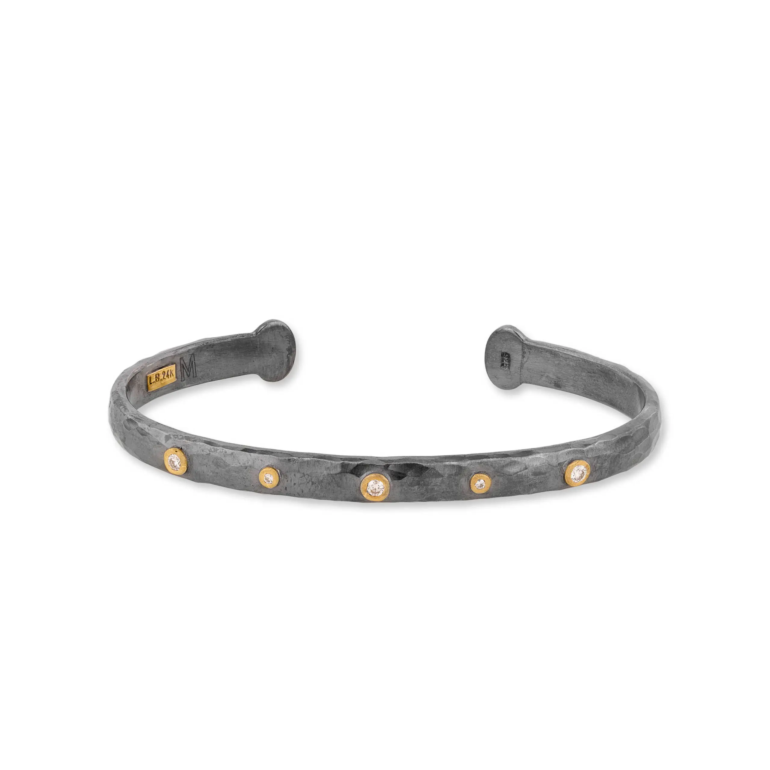 Lika Behar Sterling Silver and 24K Yellow Gold Yin and Yang Stockholm 5 Open Bracelet - 6457