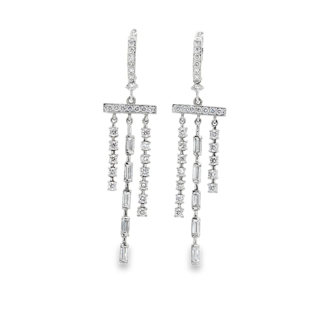 Penny Preville 18K White Gold Diamond Rain Drop Earrings