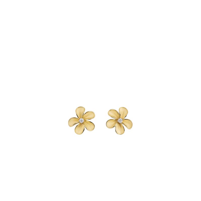 18K Yellow Gold AnnaMaria Cammilli Diamond Cherry Bloom Studs