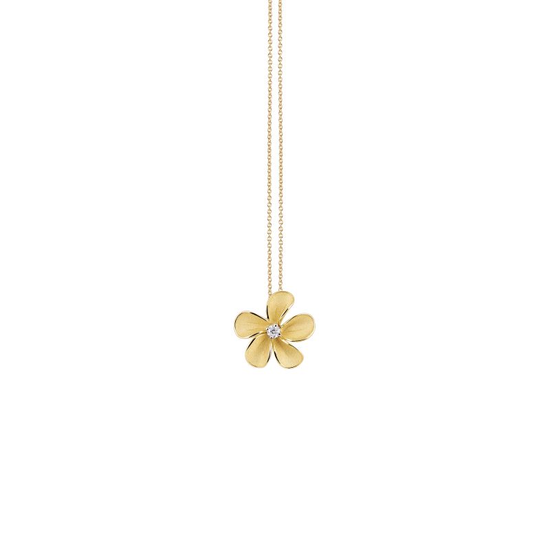 18K Yellow Gold AnnaMaria Cammilli Diamond Cherry Bloom Necklace