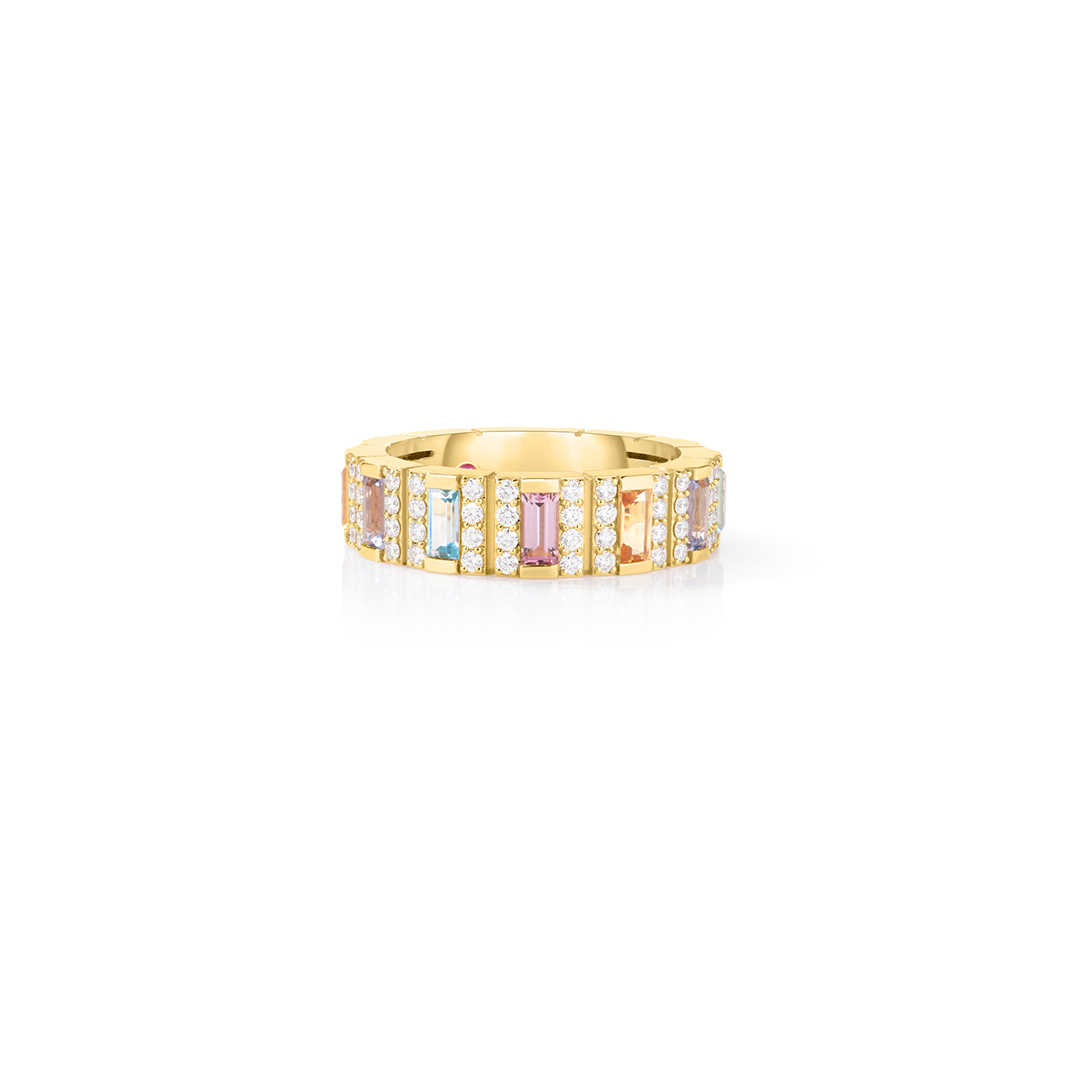 Roberto Coin 18K Yellow Gold Obelisco Diamond and Mixed Stone Ring