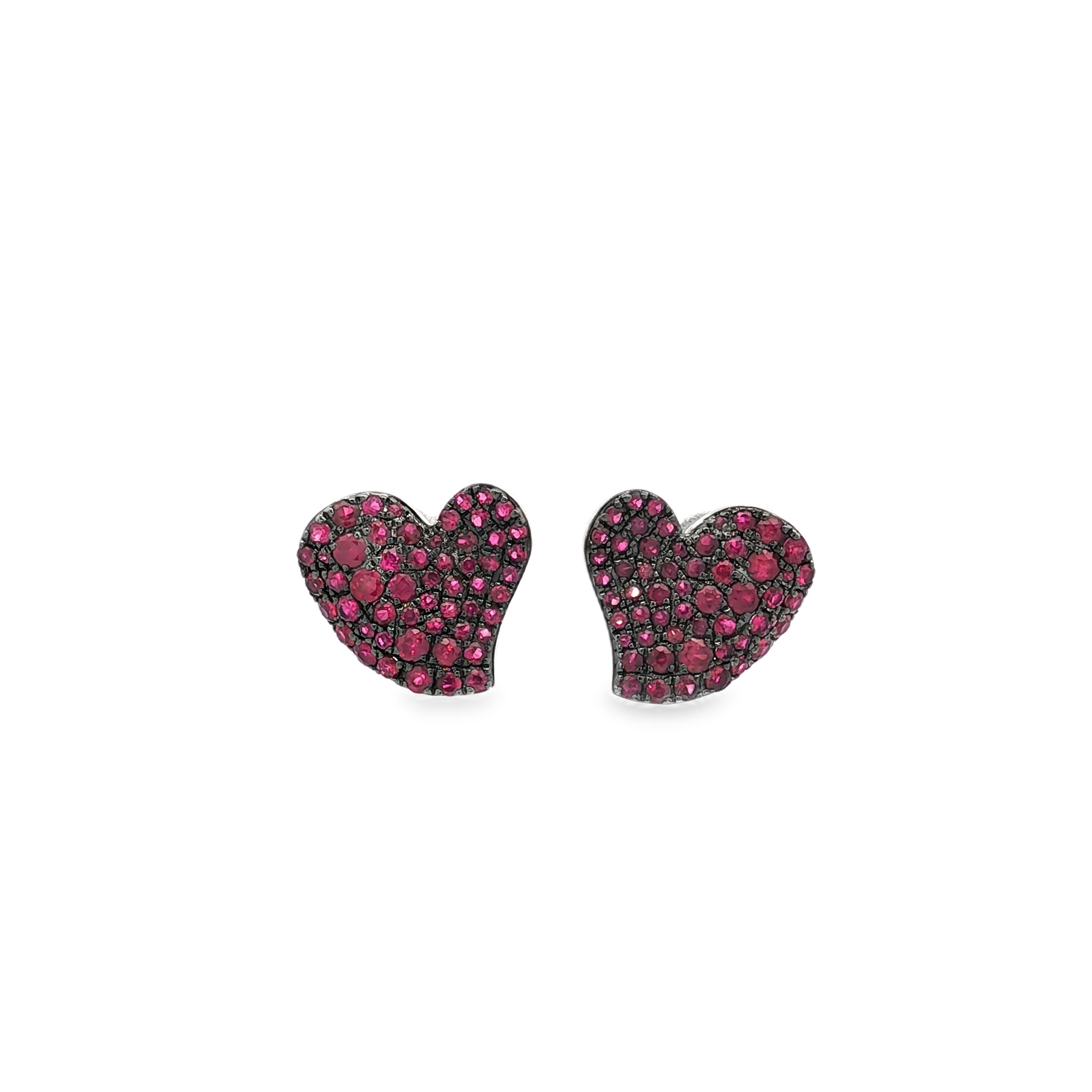 18W 1.21TW RUBY HEART STUDS