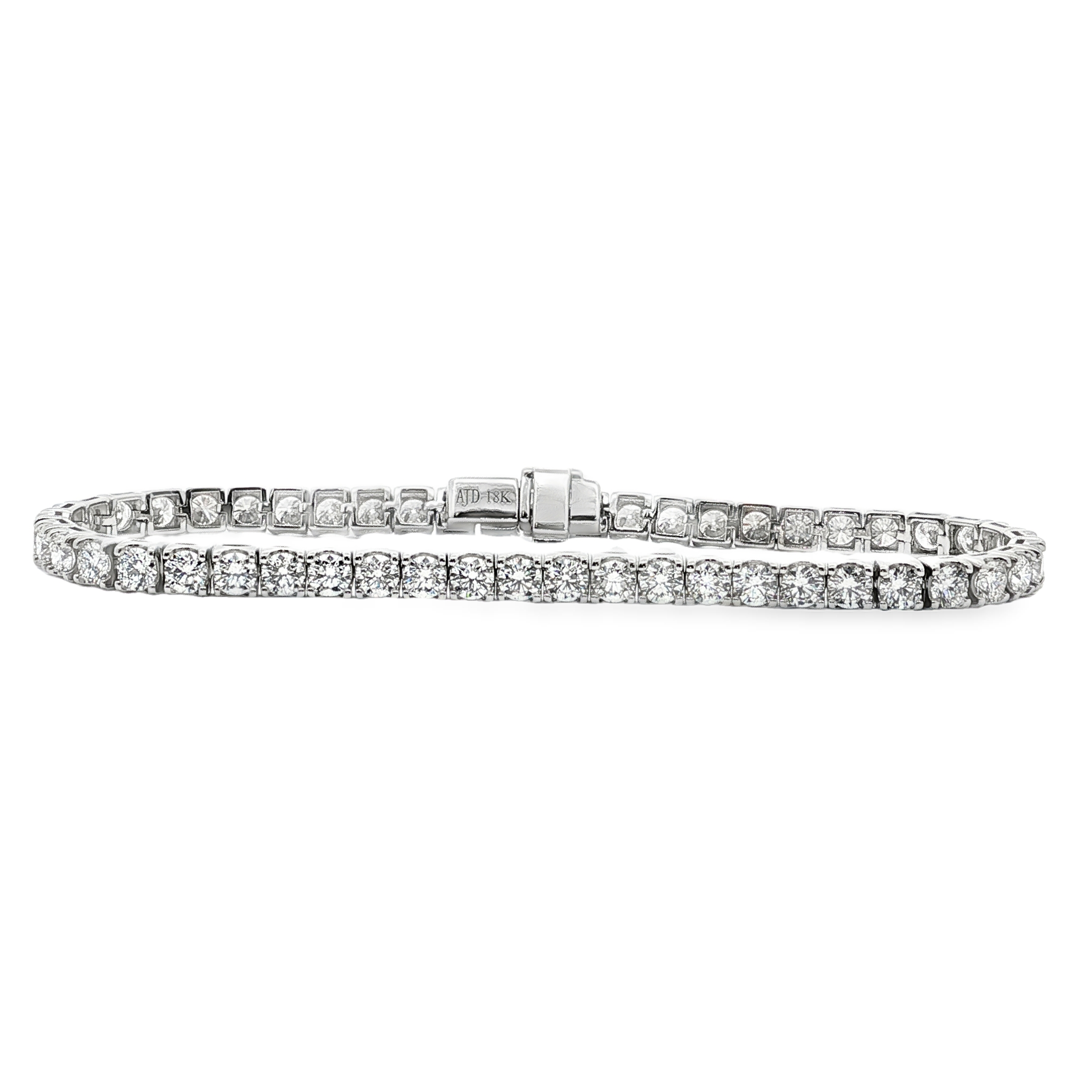 18K White Gold Mens Tennis Bracelet - 5042