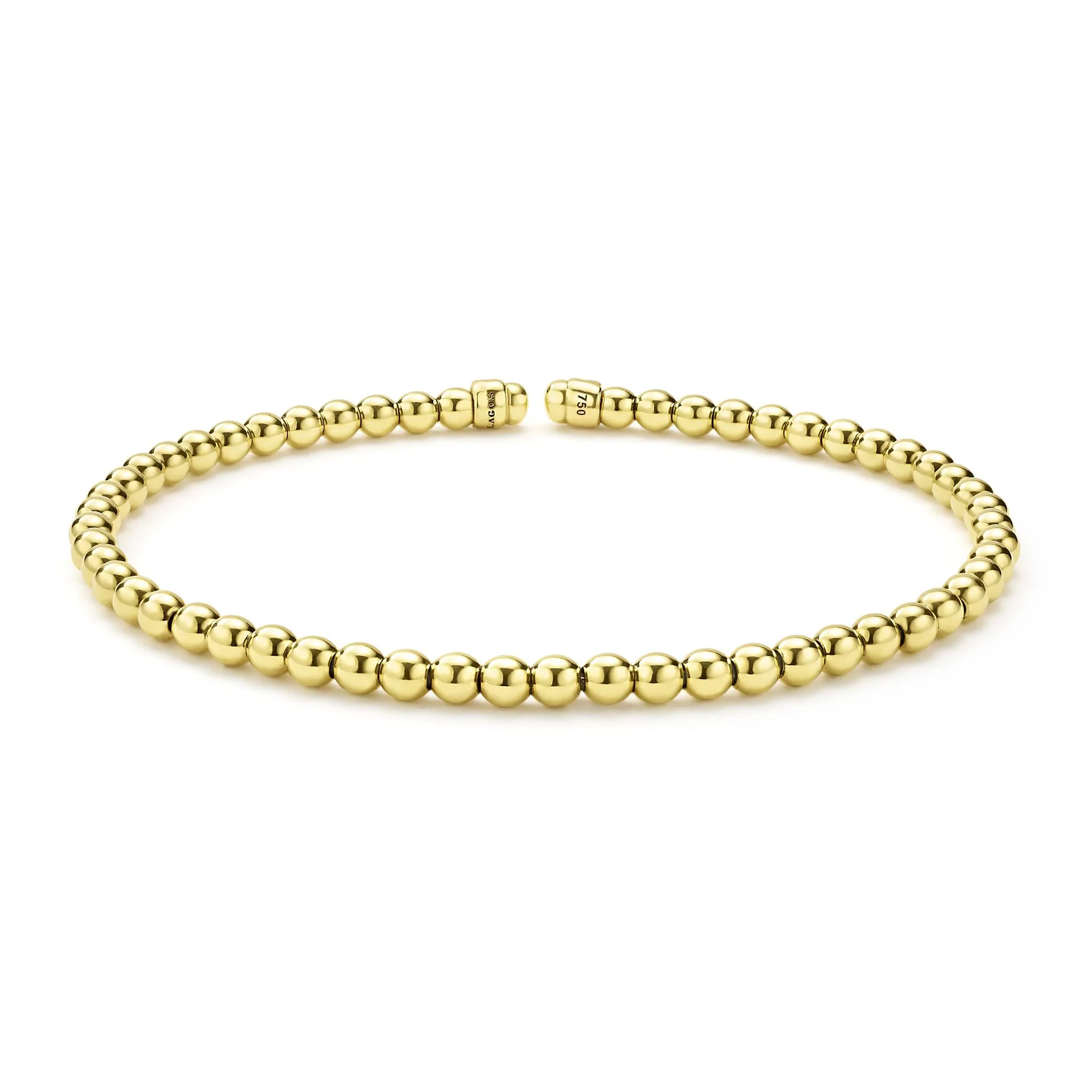 LAGOS 18K Yellow Gold Caviar Beaded Cuff Bracelet