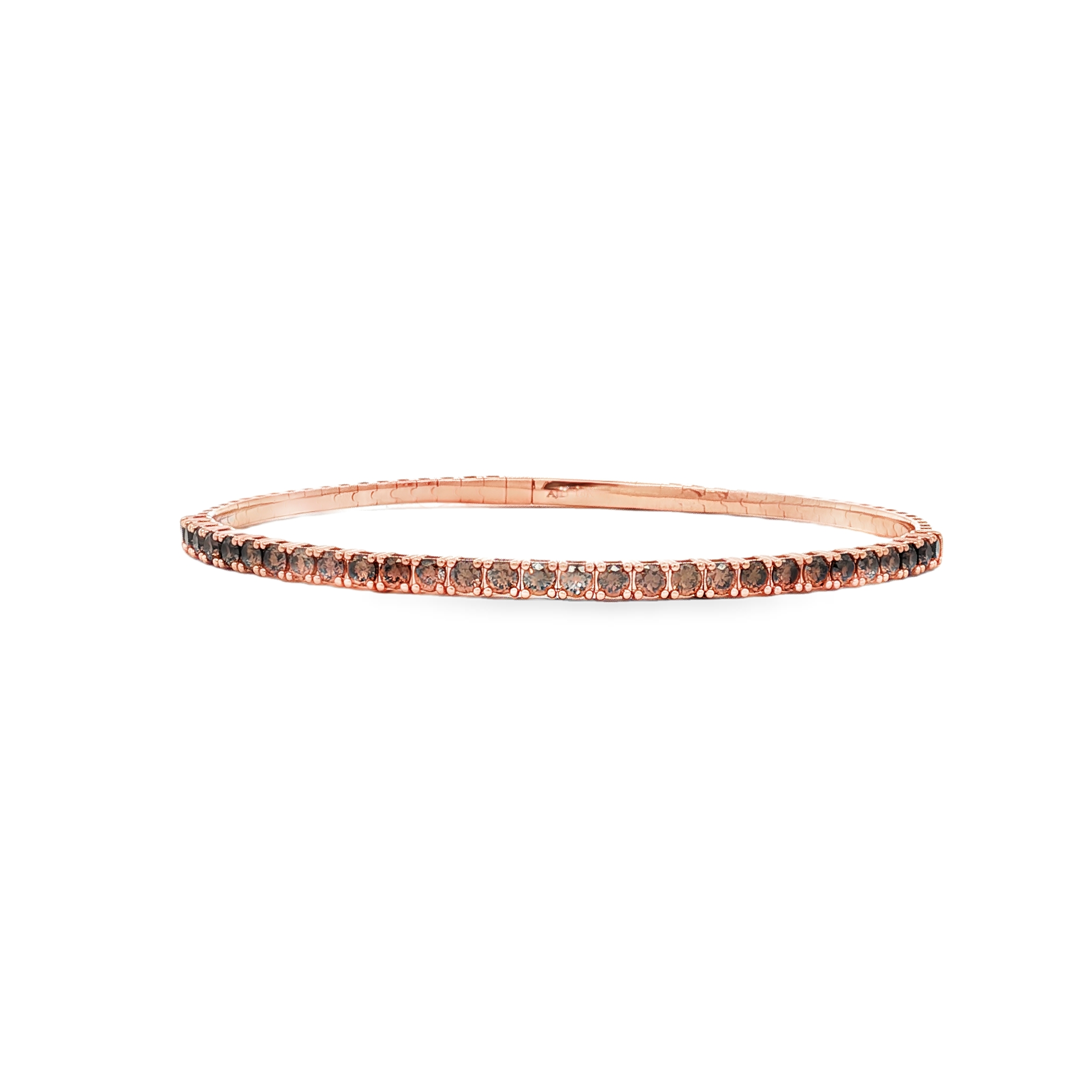 18K Rose Gold Brown Diamond Flex Bangle Bracelet