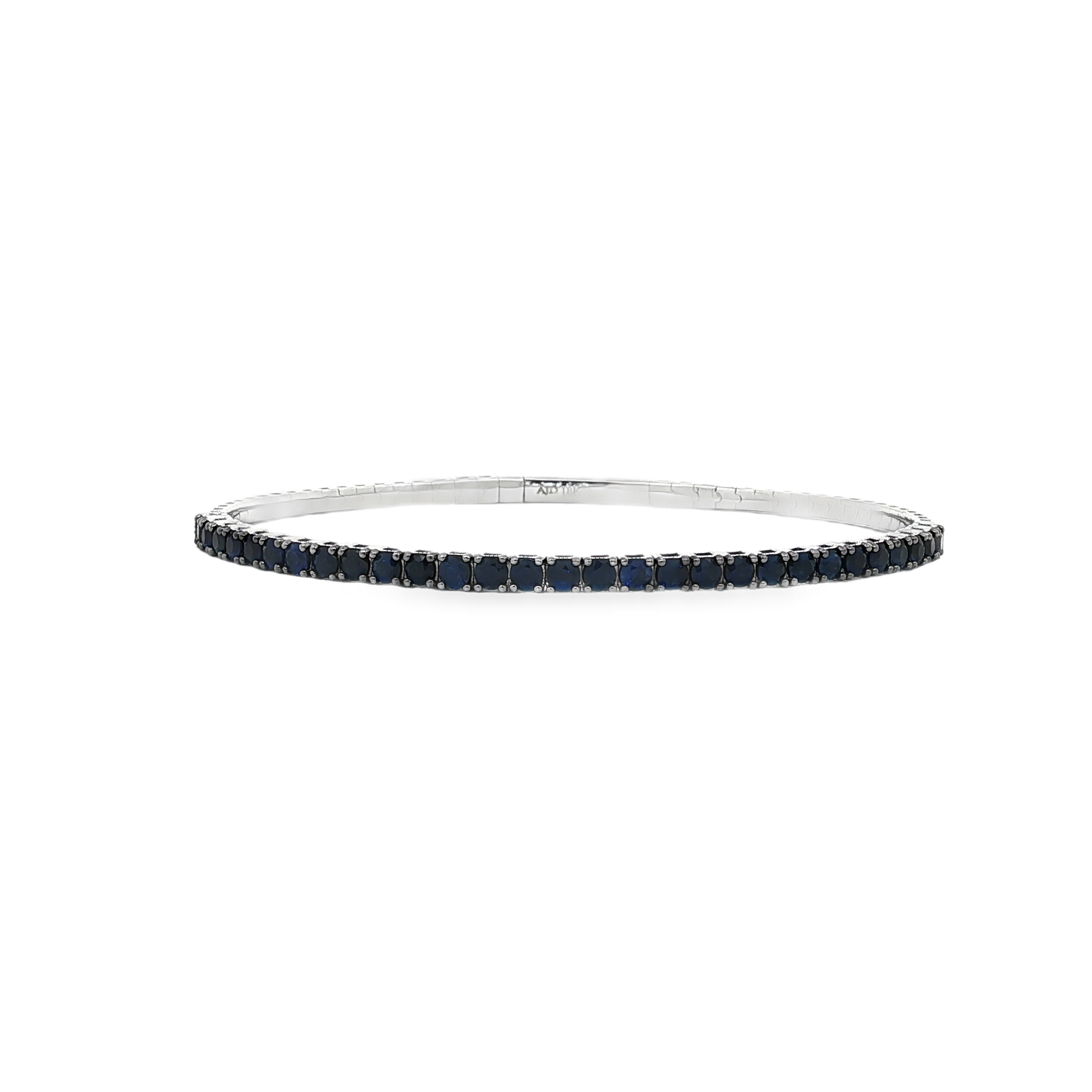 18K White Gold Blue Sapphire Flex Bangle