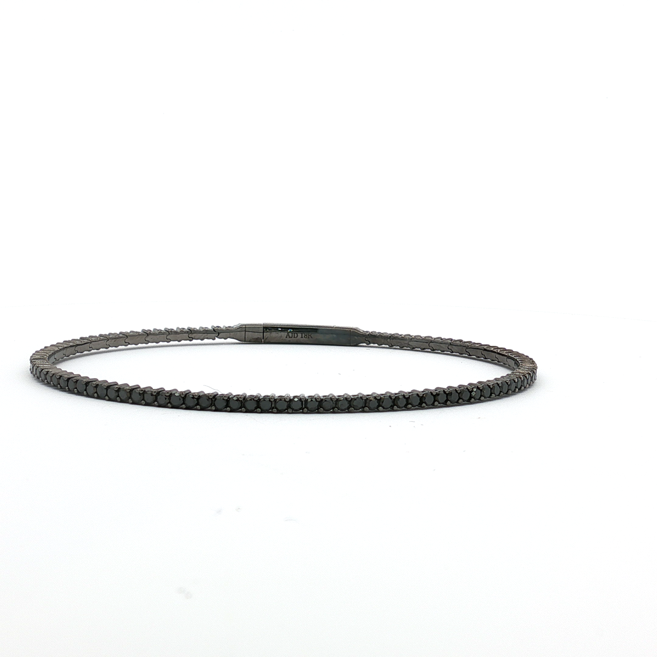 18K White Gold Black Diamond Flex Bangle Bracelet
