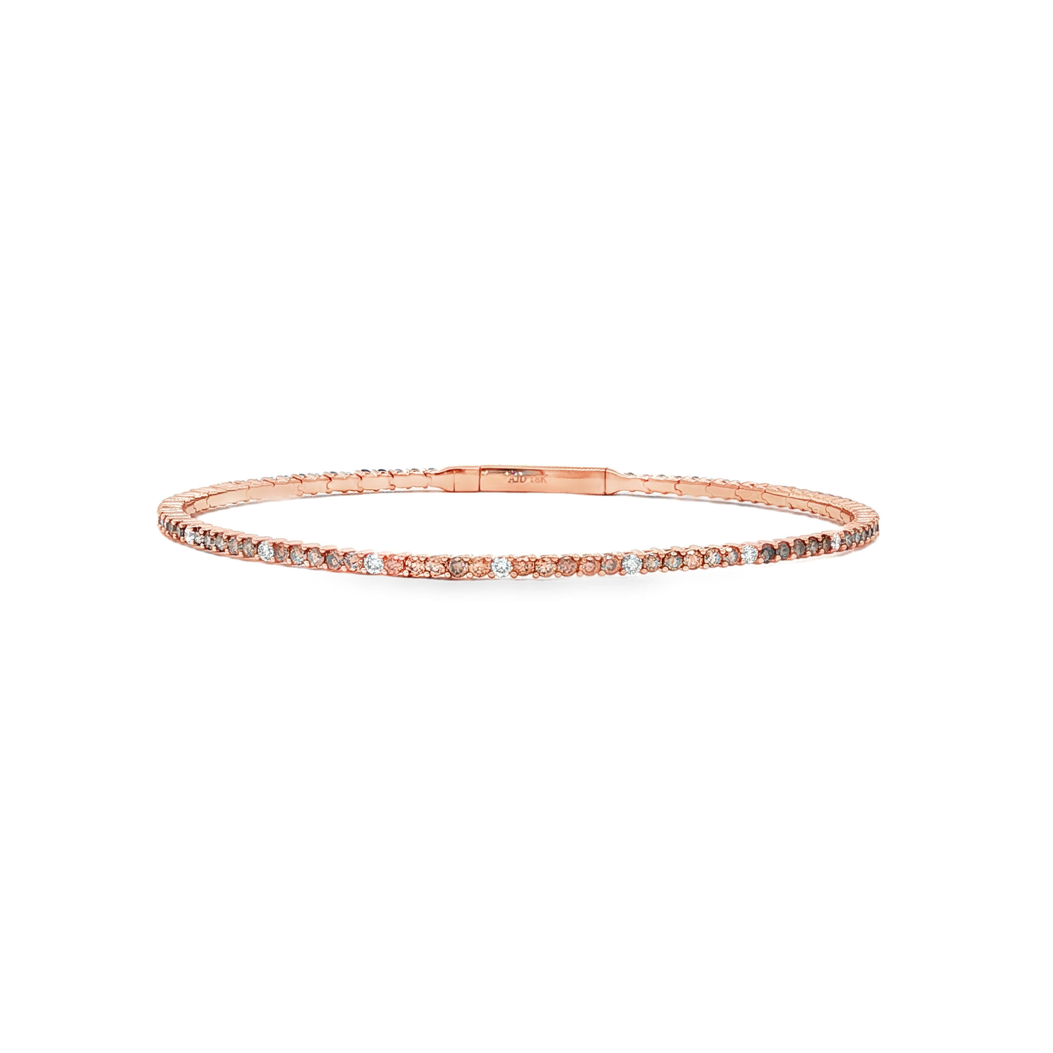 18K Rose Gold Brown Diamond Flex Bangle Bracelet