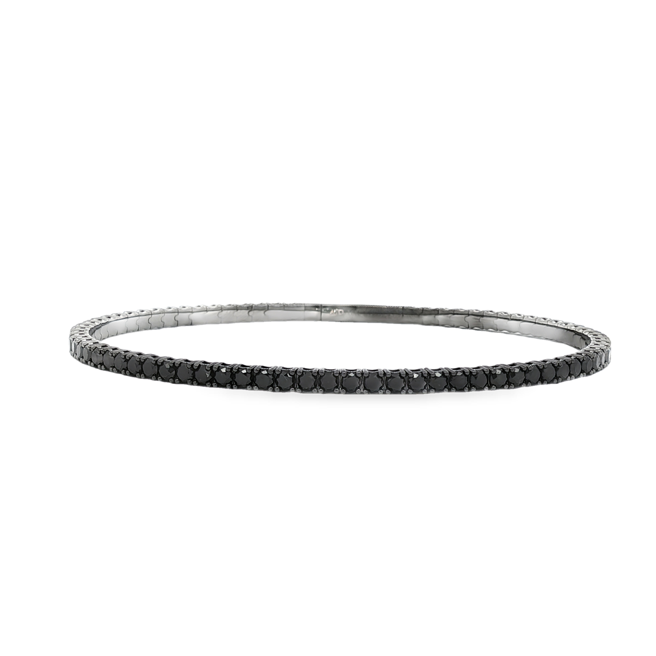 18K White Gold Black Diamond Flex Bangle Bracelet