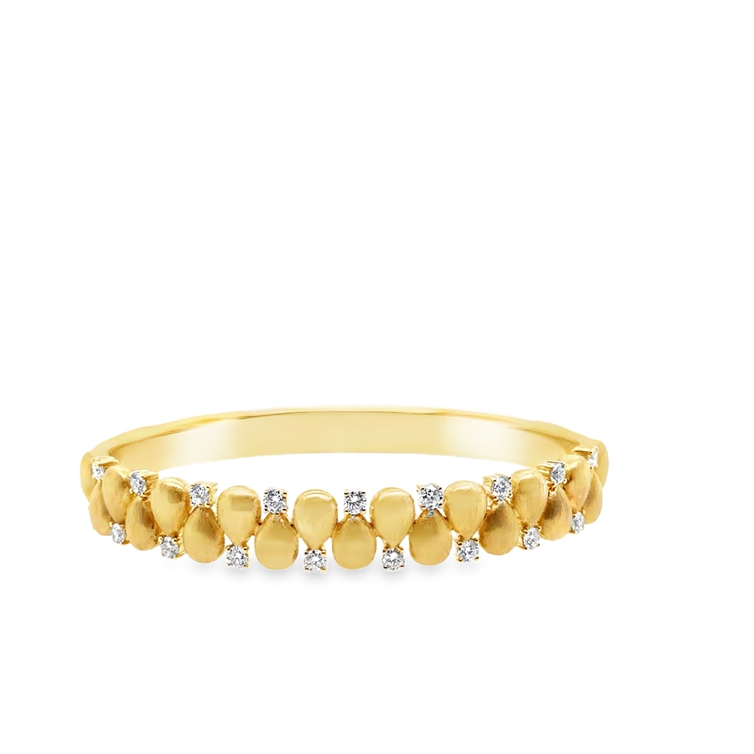 18K Yellow Gold Diamond Bangle Bracelet