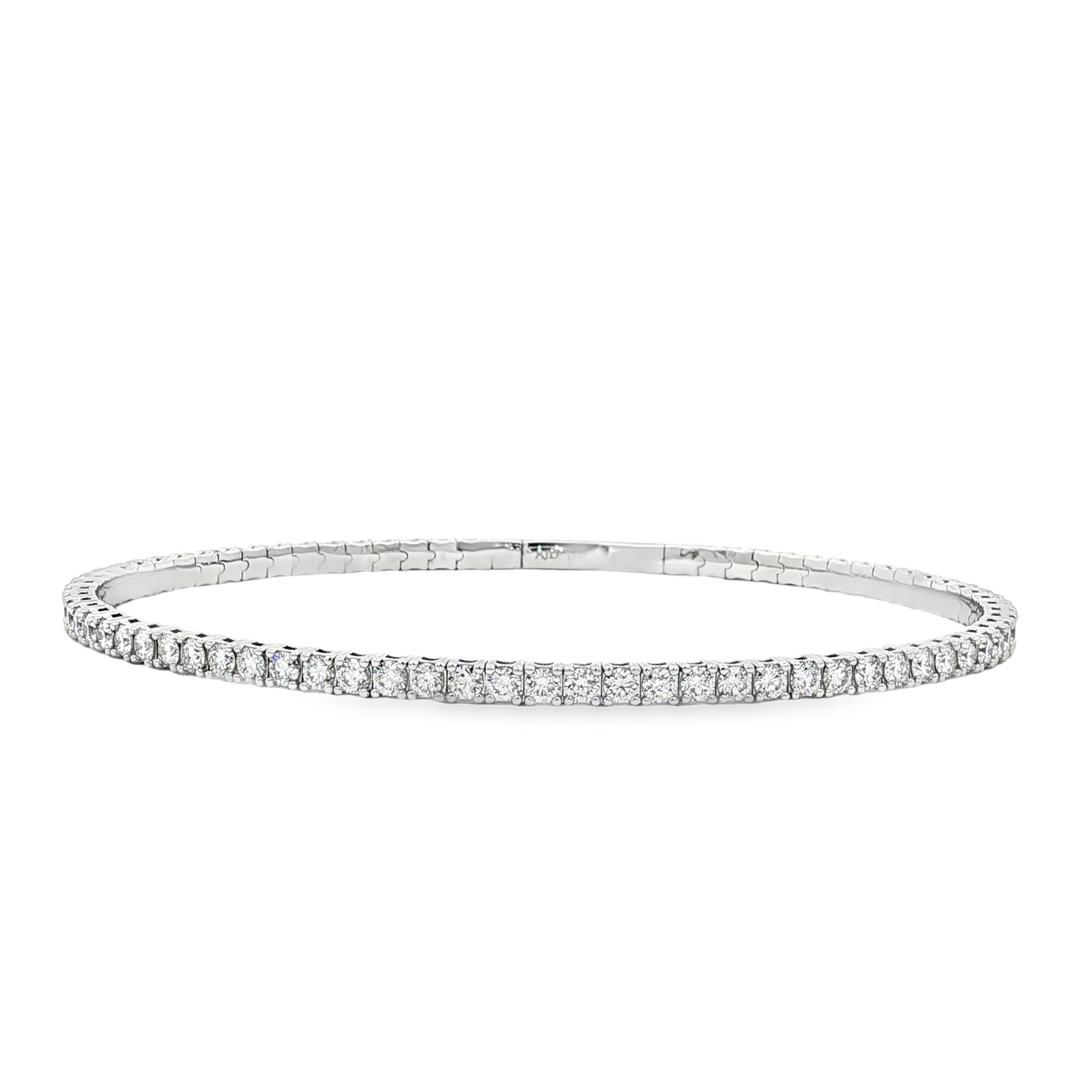 18K White Gold Diamond Bangle Bracelet
