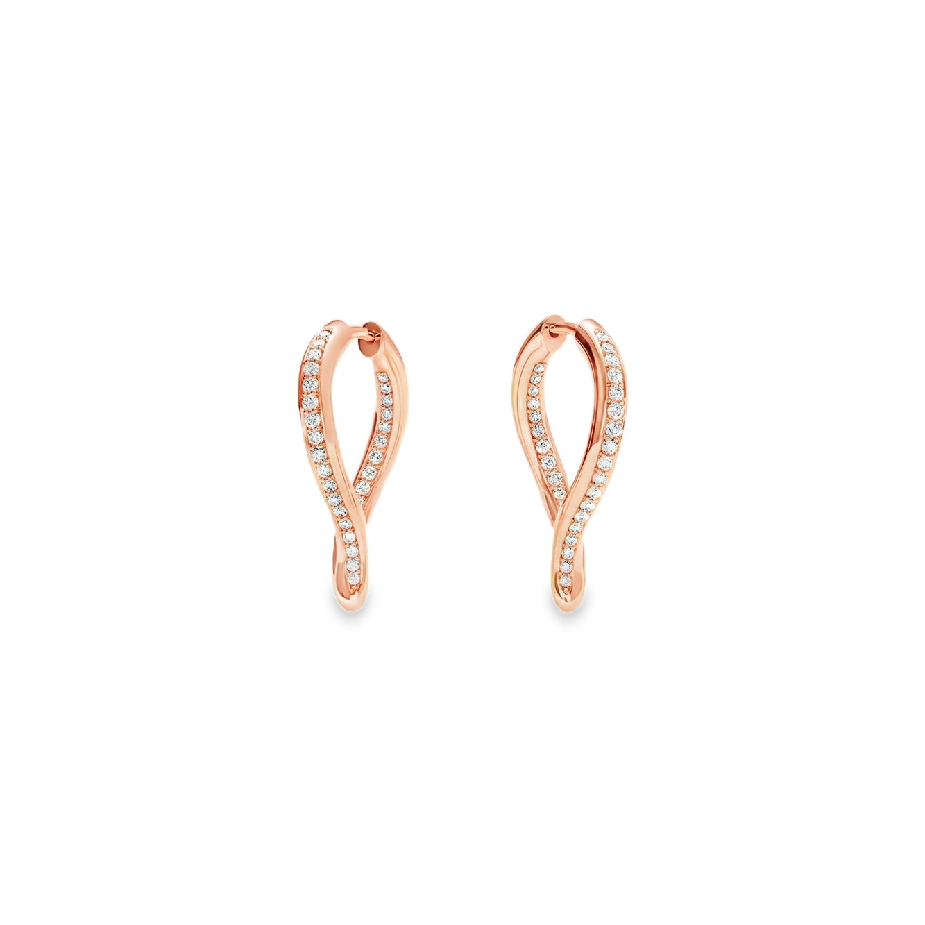 18R T.COMOLLI 0.44TW G SI SIGNATURE TWISTED HOOP DROP EARRINGS