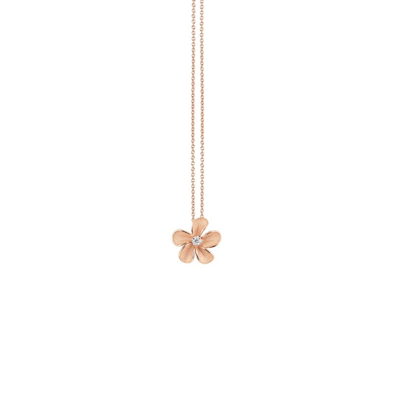 18K Pink Champagne Gold AnnaMaria Cammilli Diamond Cherry Bloom Necklace