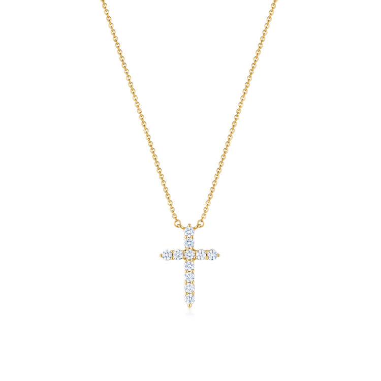 Kwiat 18K Yellow Gold Diamond Cross Necklace