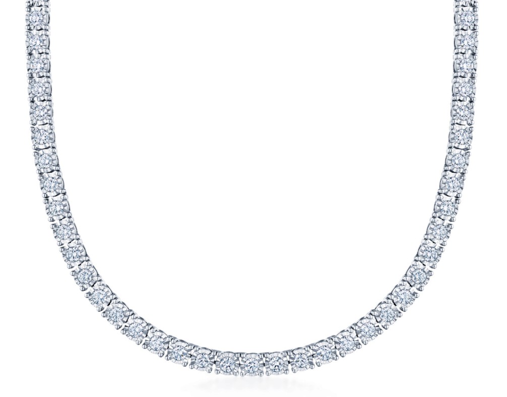 Kwiat 18K White Gold Diamond Line Necklace