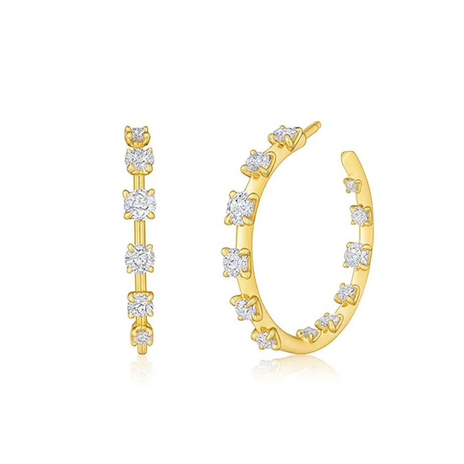 Kwiat 18K Yellow Gold Starry Night Diamond Hoop Earrings