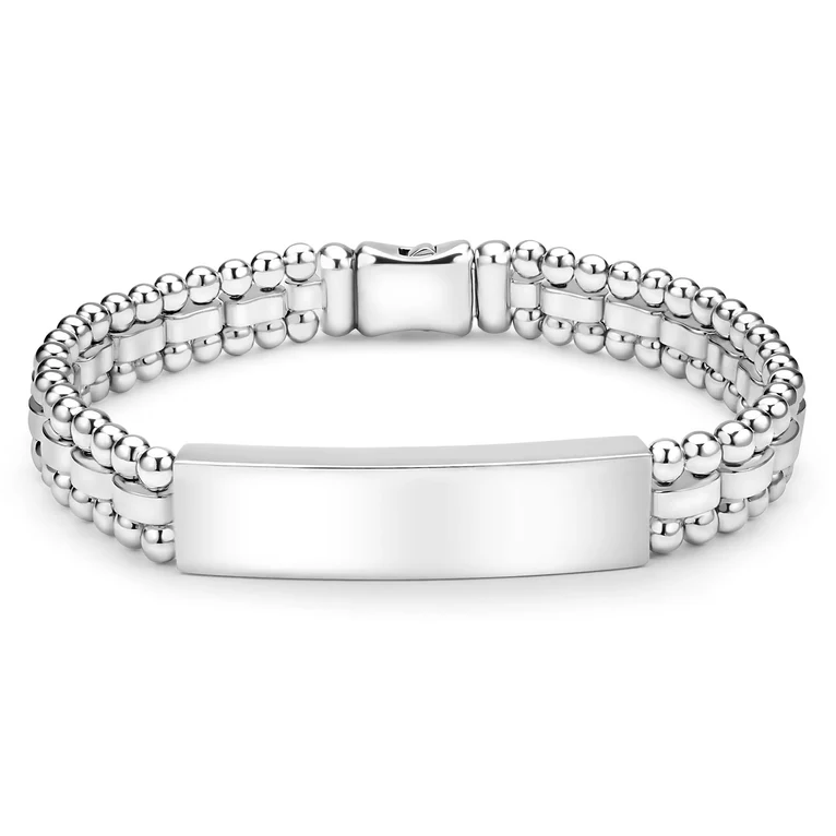 LAGOS Sterling Silver Signature Caviar ID Link Bracelet