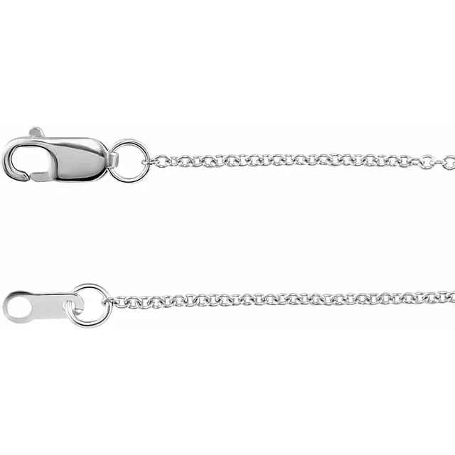 18K White Gold 1.5mm Cable Chain