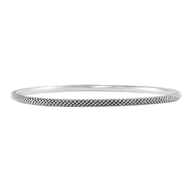 LAGOS Sterling Silver Signature Caviar Beaded Bangle Bracelet