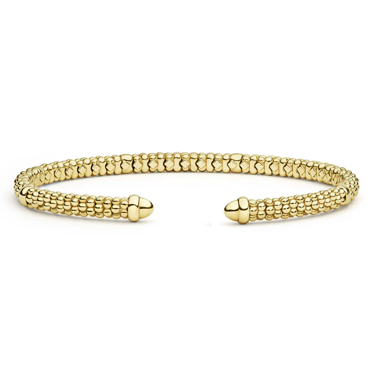 LAGOS 18K Yellow Gold Signature Caviar Mini Versa Torque Bracelet - 05-10446-7