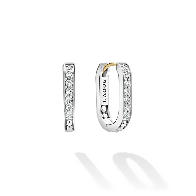 ST LAGOS Linear Diamond Hoop Earrings