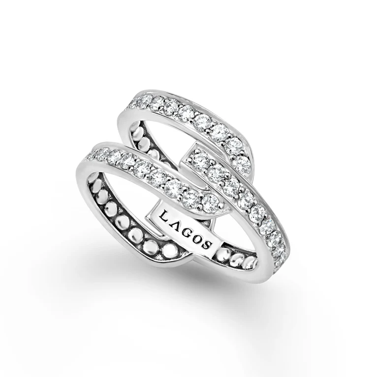 LAGOS Sterling Silver Caviar Spark Linear Diamond Ring