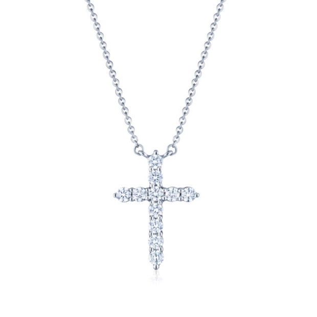 18W KWIAT 0.56 GH VS2SI1 CROSS NECKLACE