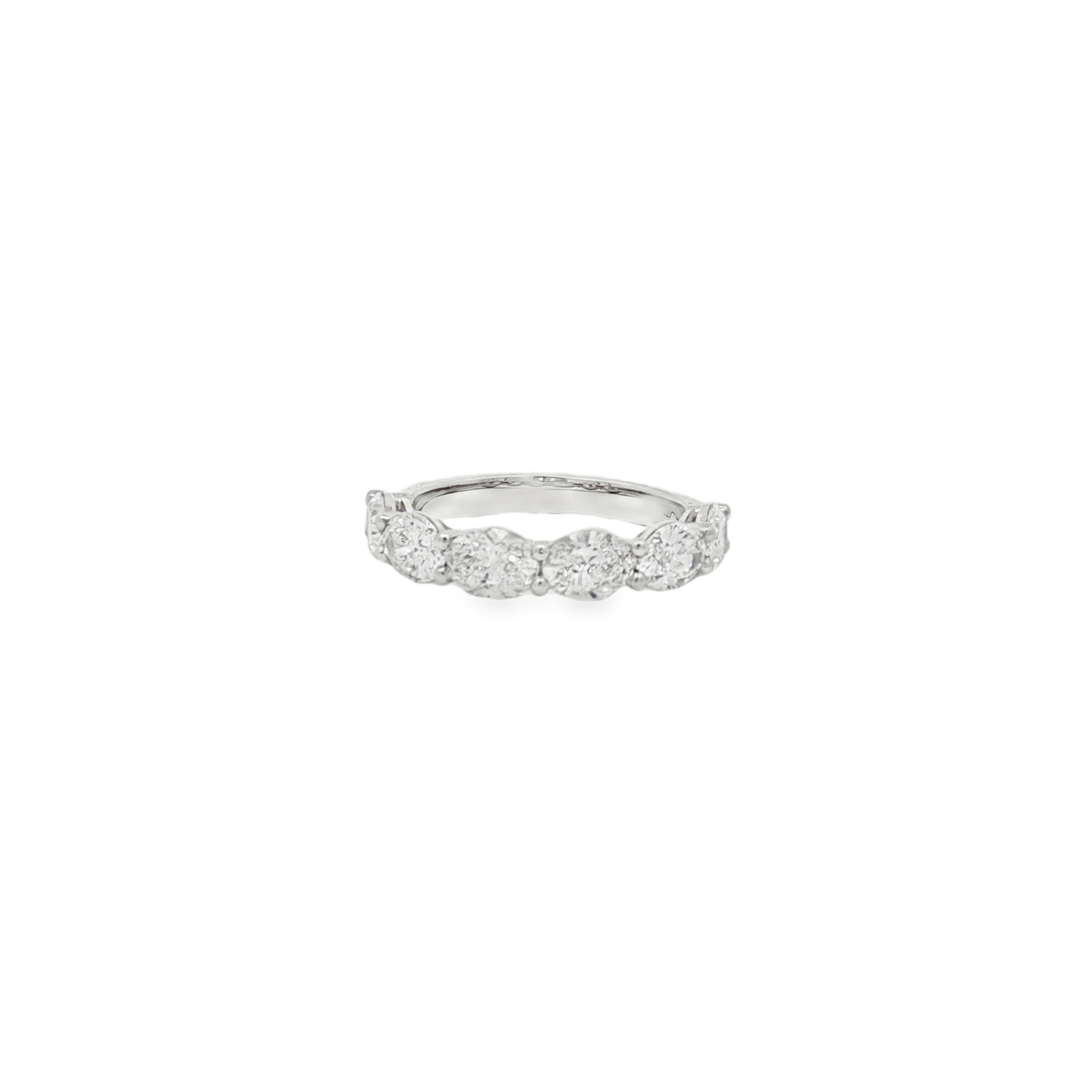 Platinum Oval Diamond Wedding Band