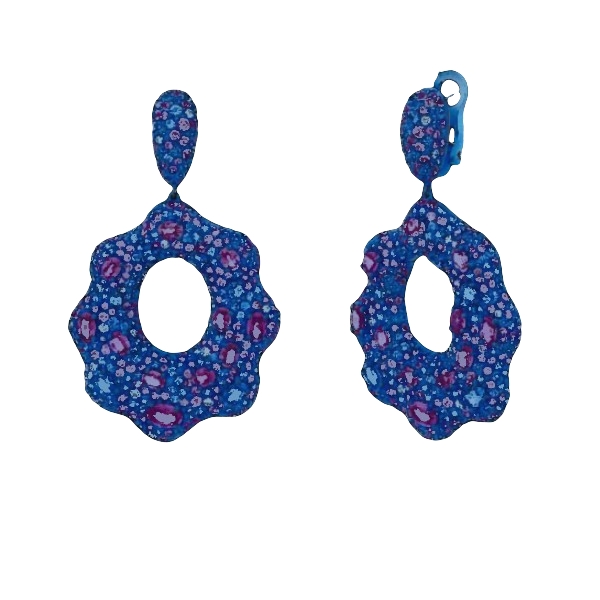 Robert Procop Blue Titanium Sapphire and Diamond Dangle Earrings