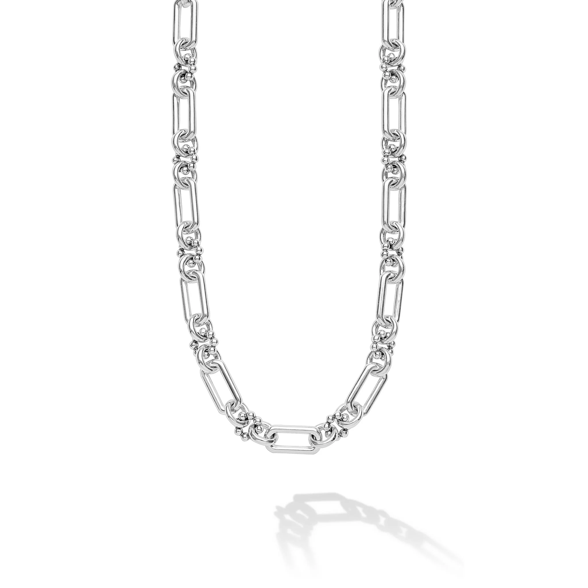 LAGOS Sterling Silver Signature Caviar Link Necklace