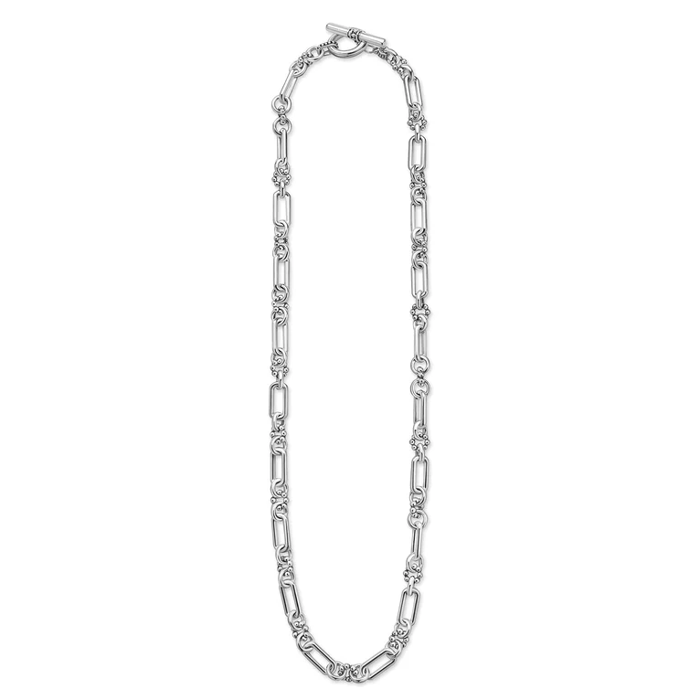 LAGOS Sterling Silver Signature Caviar Petite Link Necklace