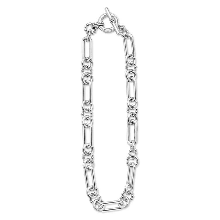 LAGOS Sterling Silver Signature Caviar Link Necklace