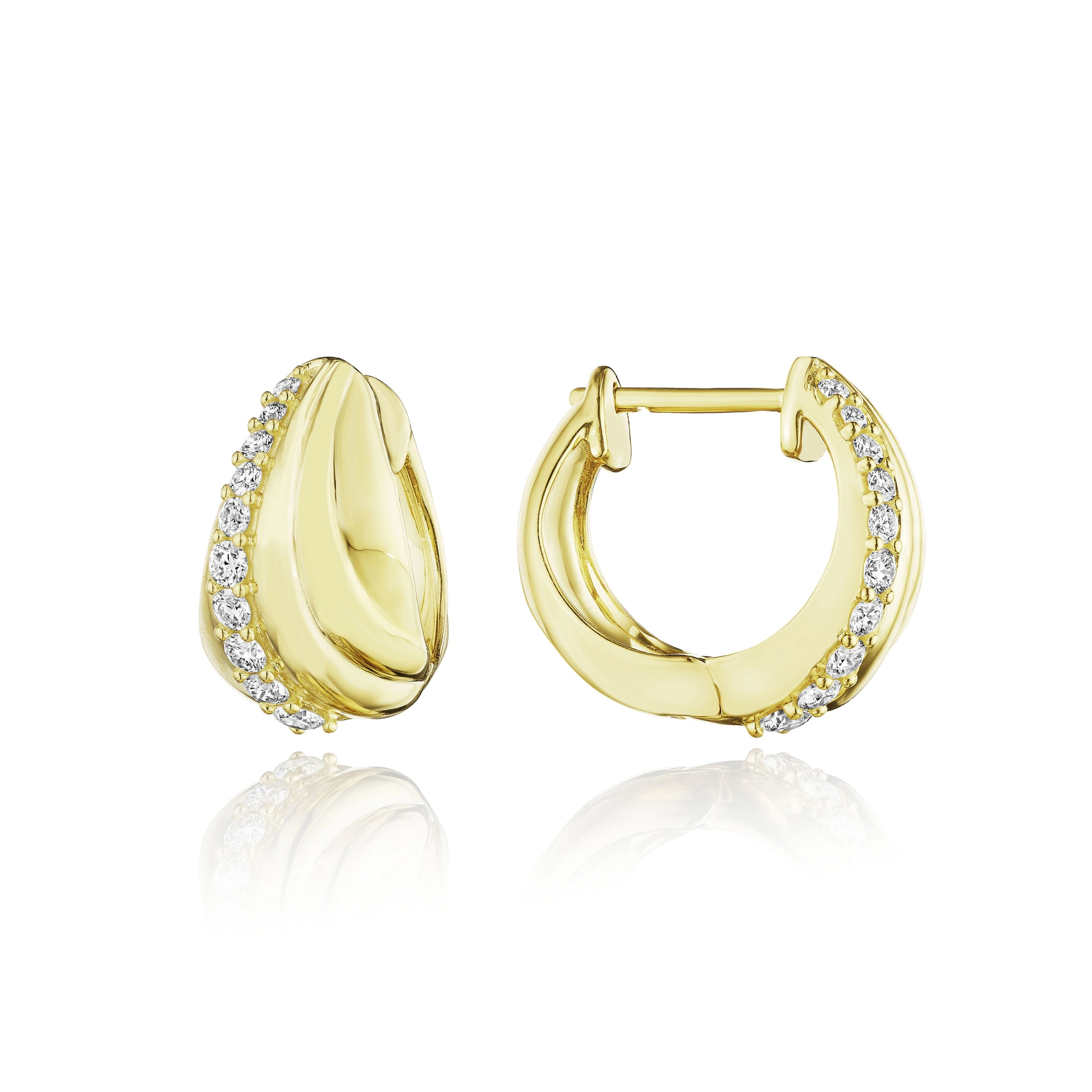Penny Preville 18K Yellow Gold Bold Gold Diamond Earrings