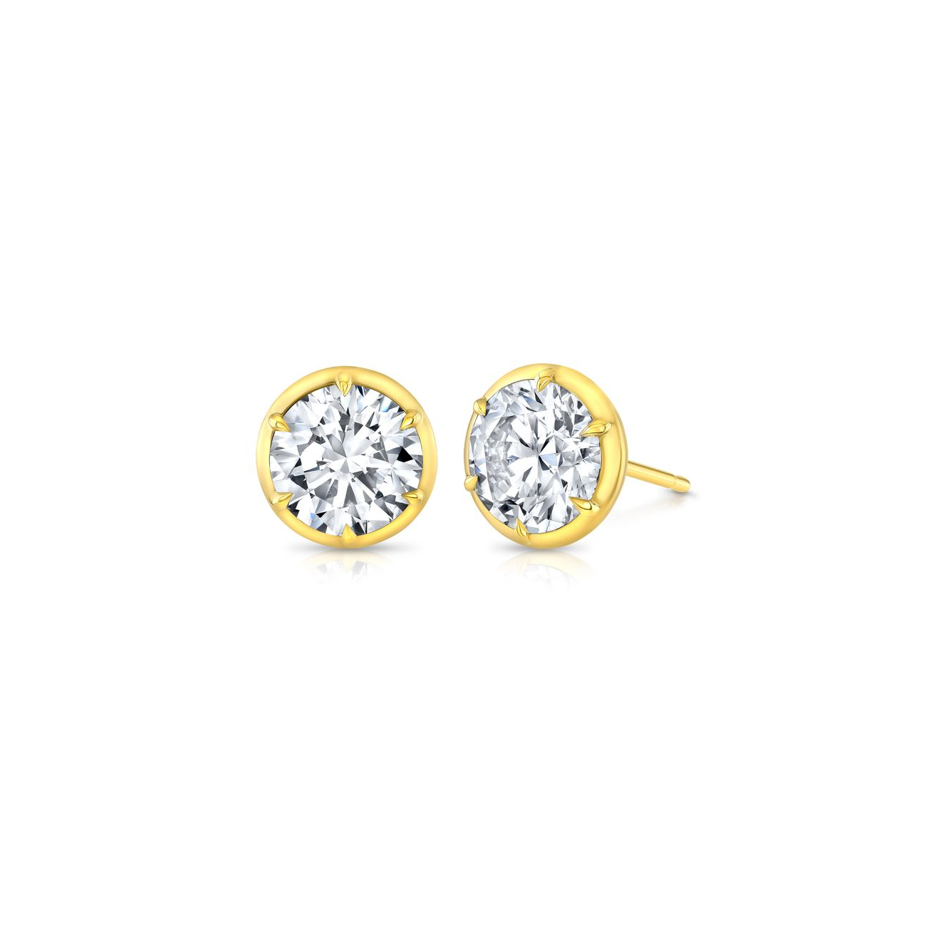 Rahaminov 18K Yellow Gold Diamond Stud Earrings