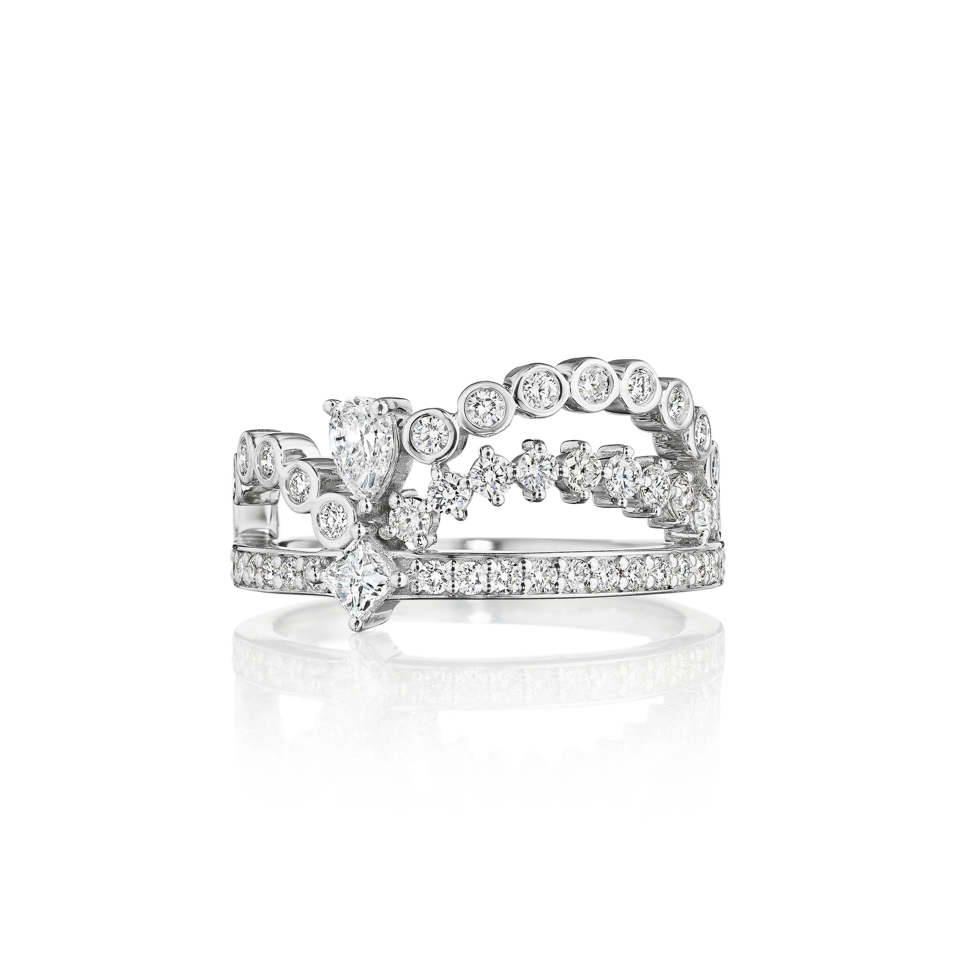 Penny Preville 18K White Gold 50th Anniversary Goddess Diamond Ring