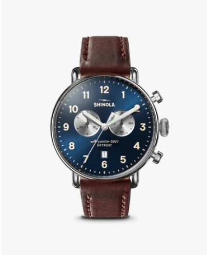 SHINOLA CHRONO CANFIELD 43MM BLUE DIAL STRAP