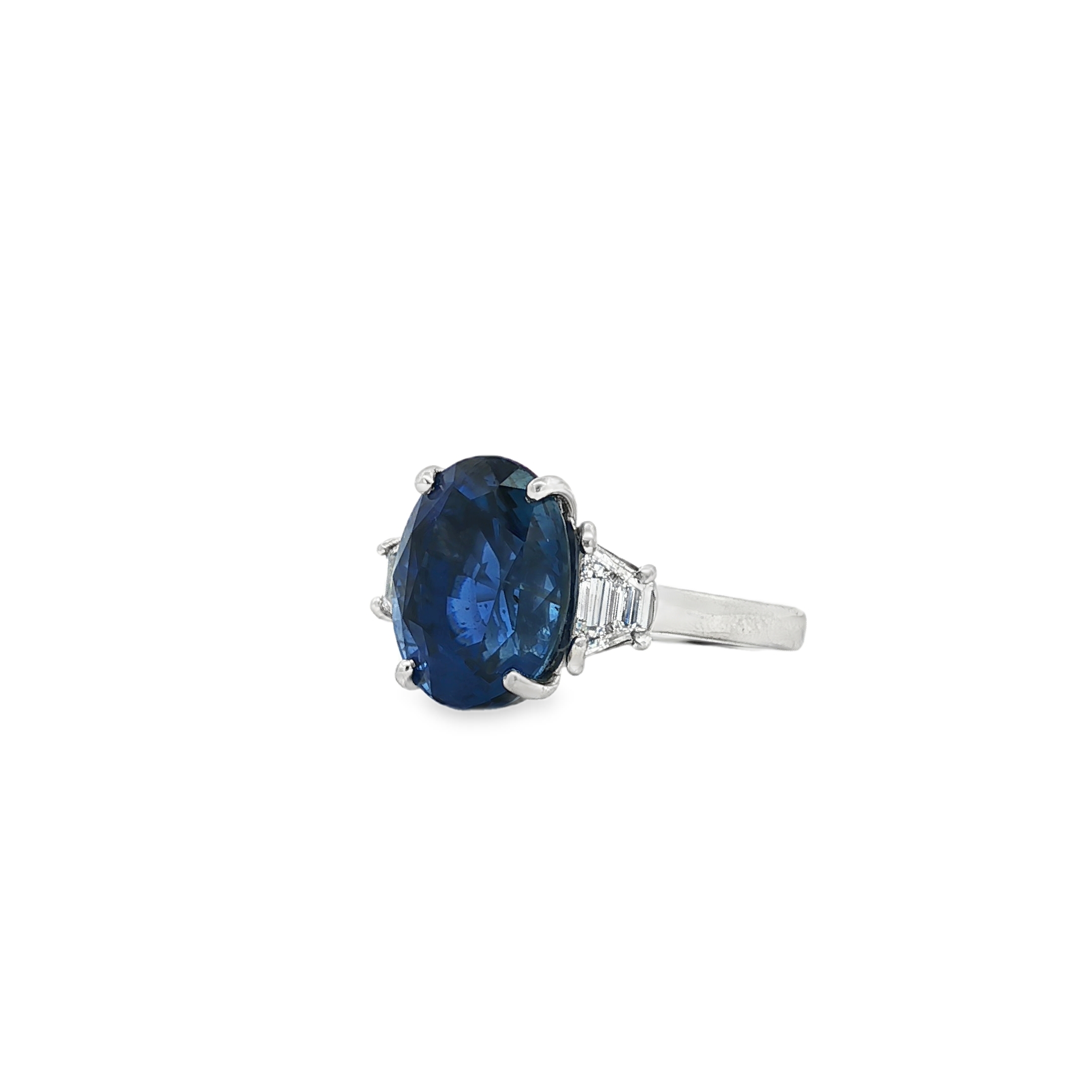 Piranesi Platinum Sapphire and Diamond Three-Stone Ring