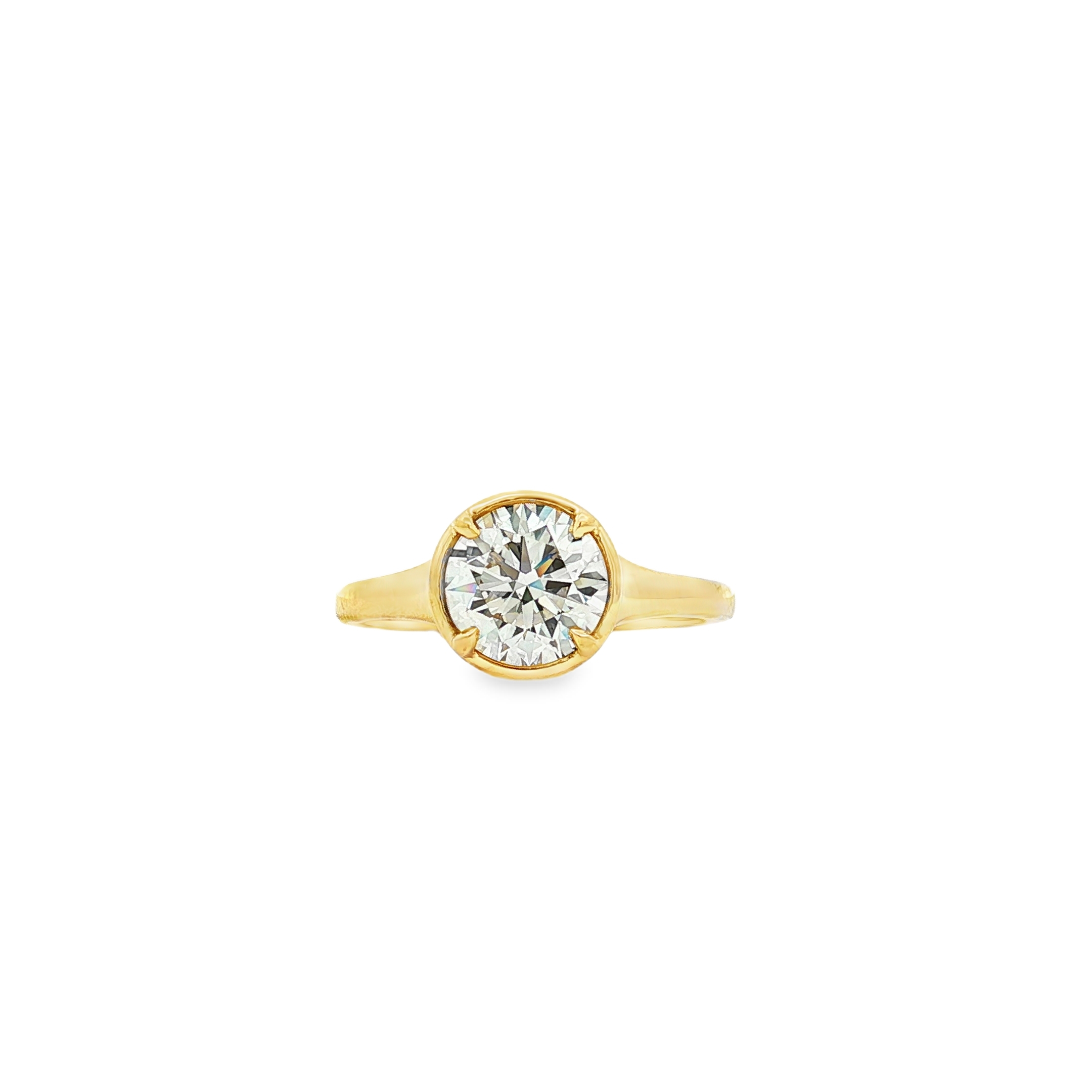 18K Yellow Gold Solitaire Diamond Ring