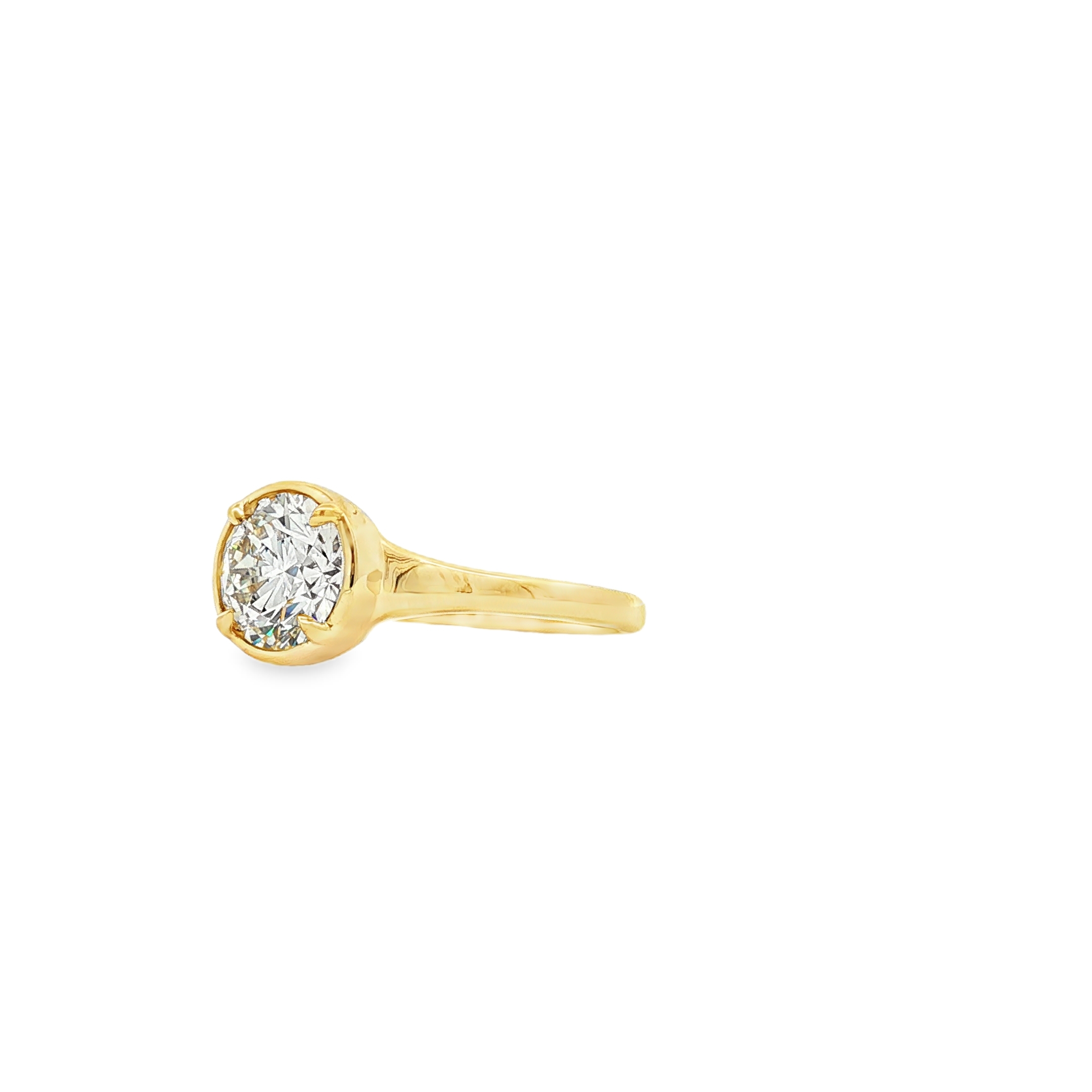 18K Yellow Gold Solitaire Diamond Ring