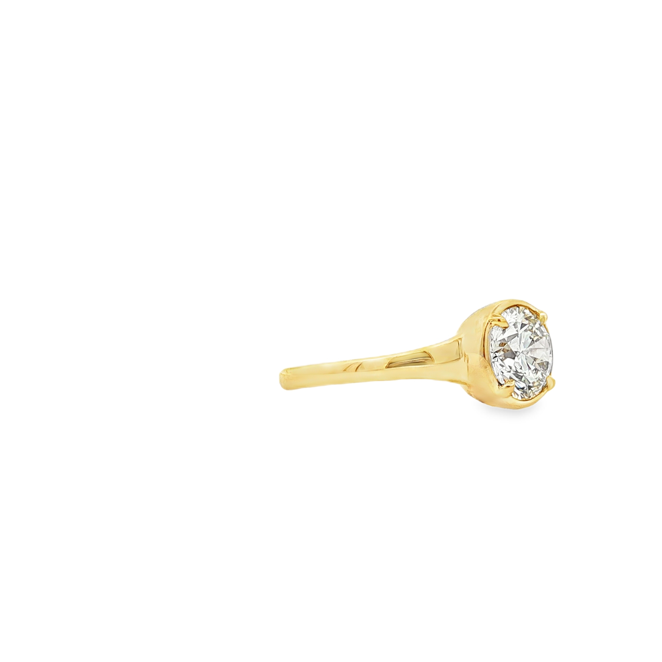 18K Yellow Gold Solitaire Diamond Ring