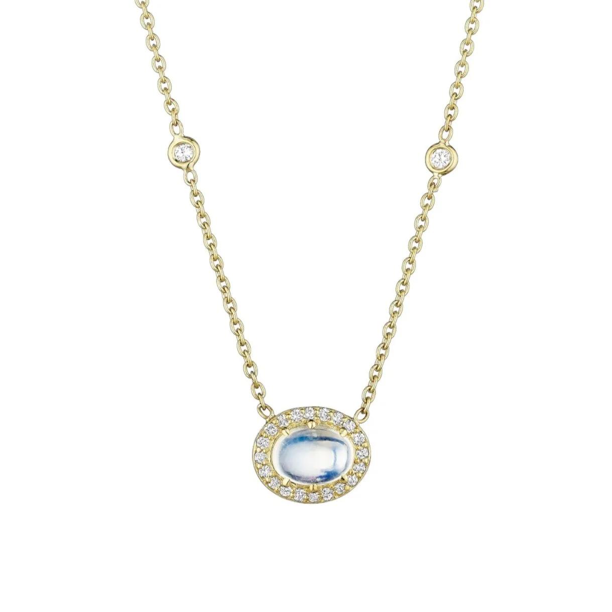 Penny Preville 18K Yellow Gold Moondance Moonstone and Diamond Necklace