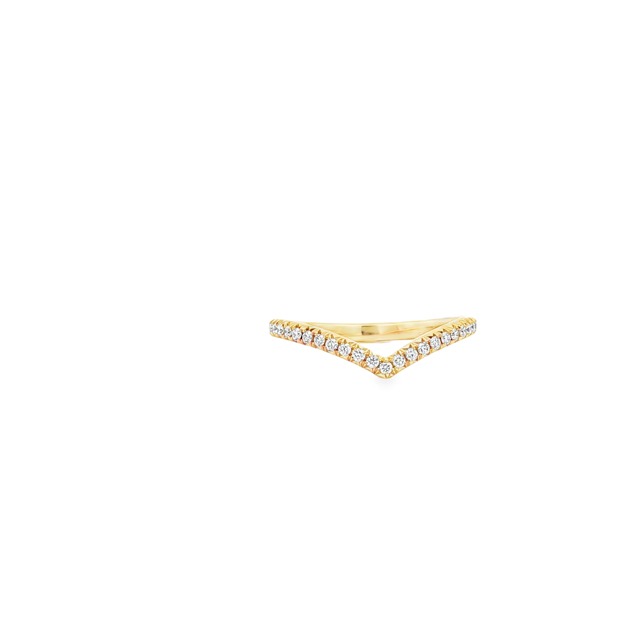 Henri Daussi 14K Yellow Gold Diamond "V" Band