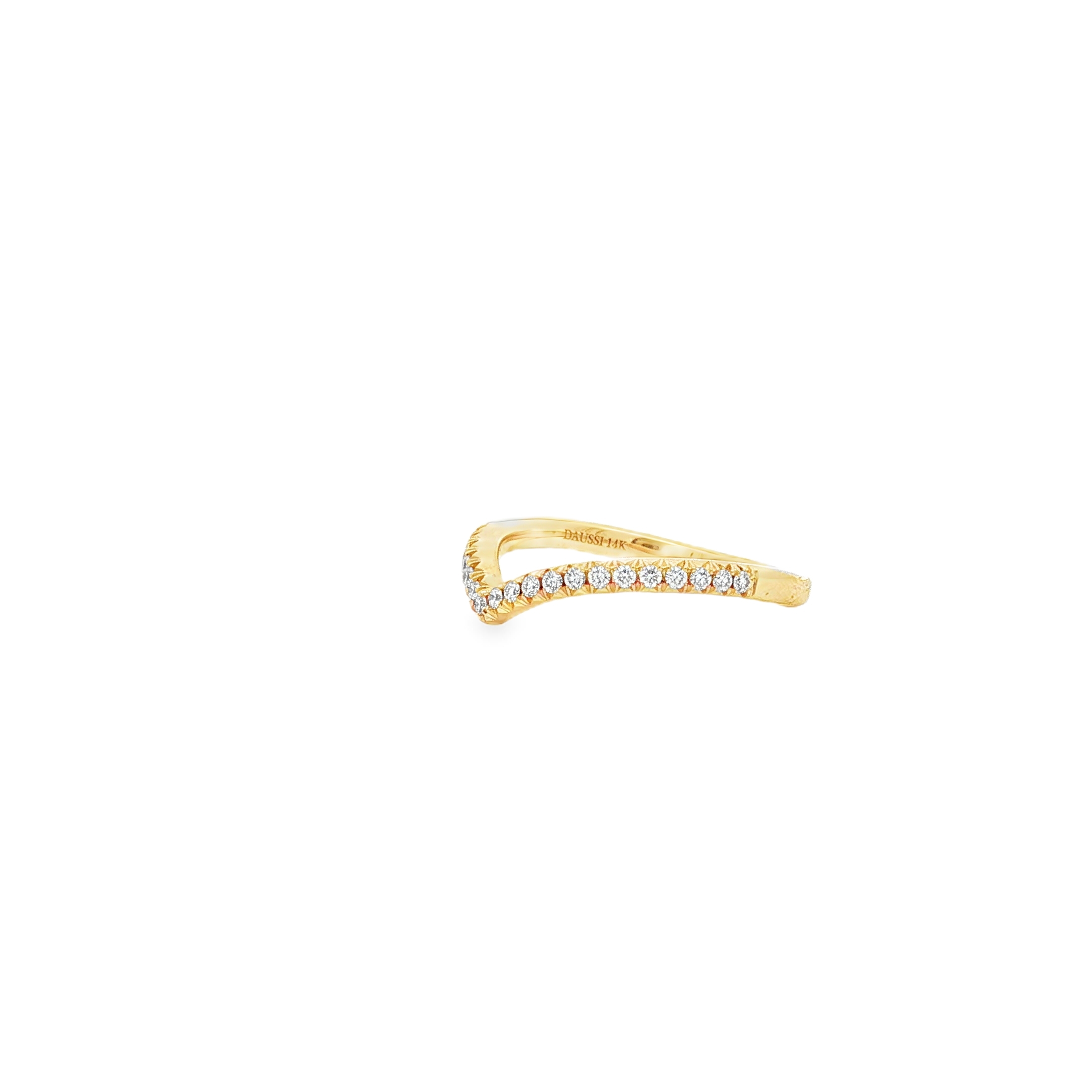 Henri Daussi 14K Yellow Gold Diamond V Band